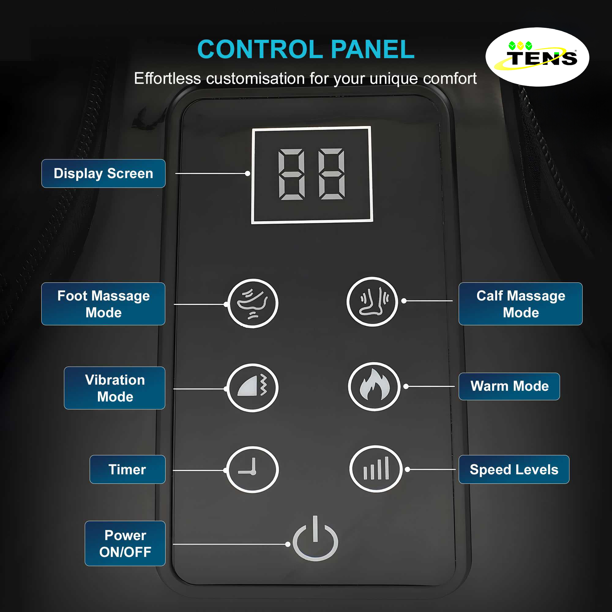 TENS-4 Black Leg Massager - Gallery