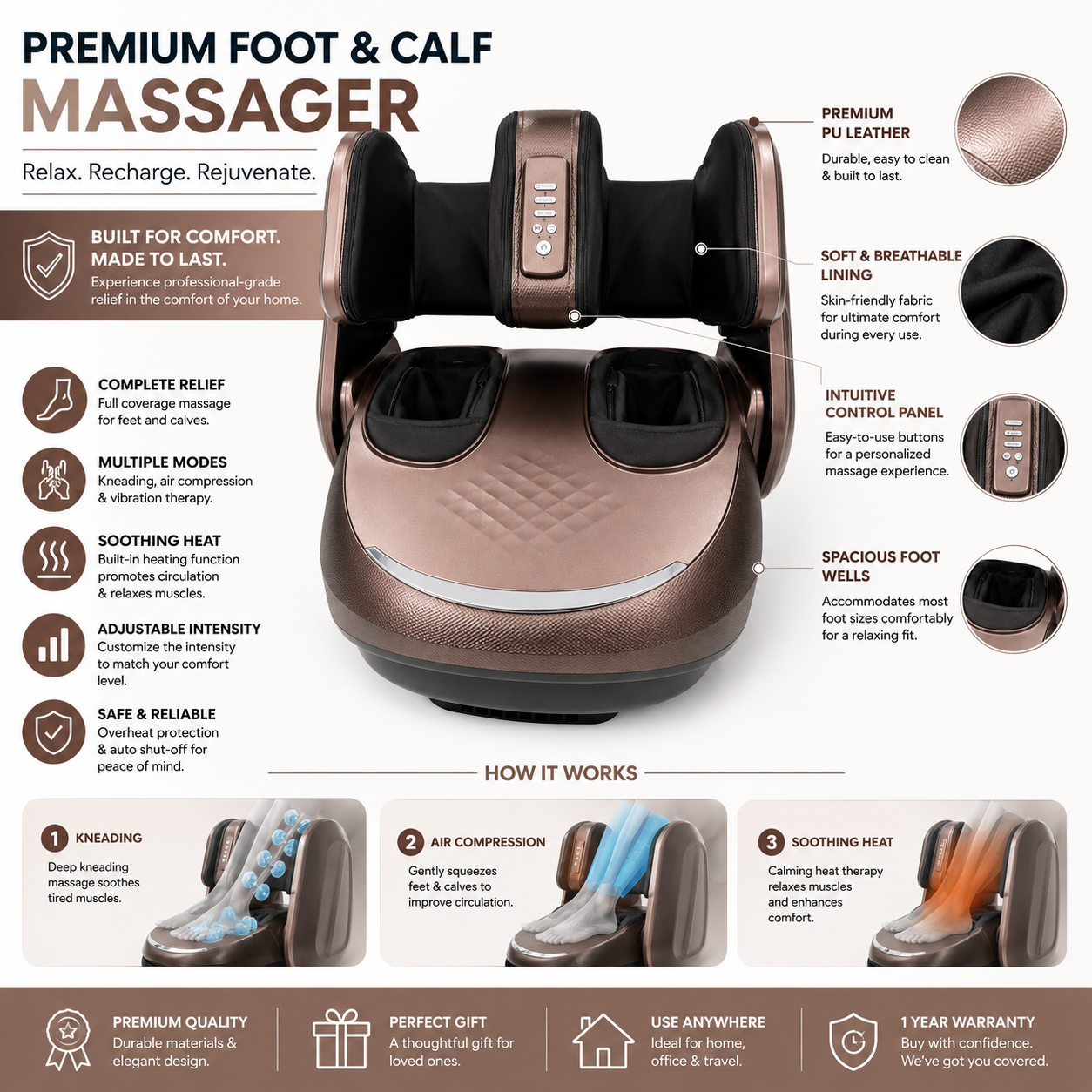 Leg & Foot Air Compression Massager - Gallery