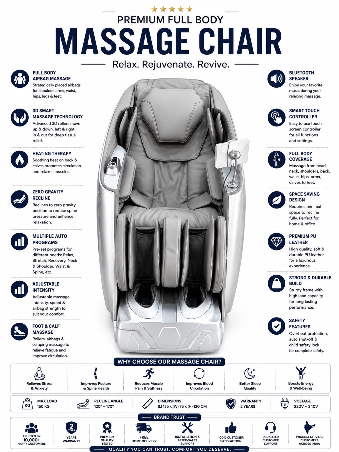 TENS ULTRA LUXURY 5D MASSAGE CHAIR - Gallery