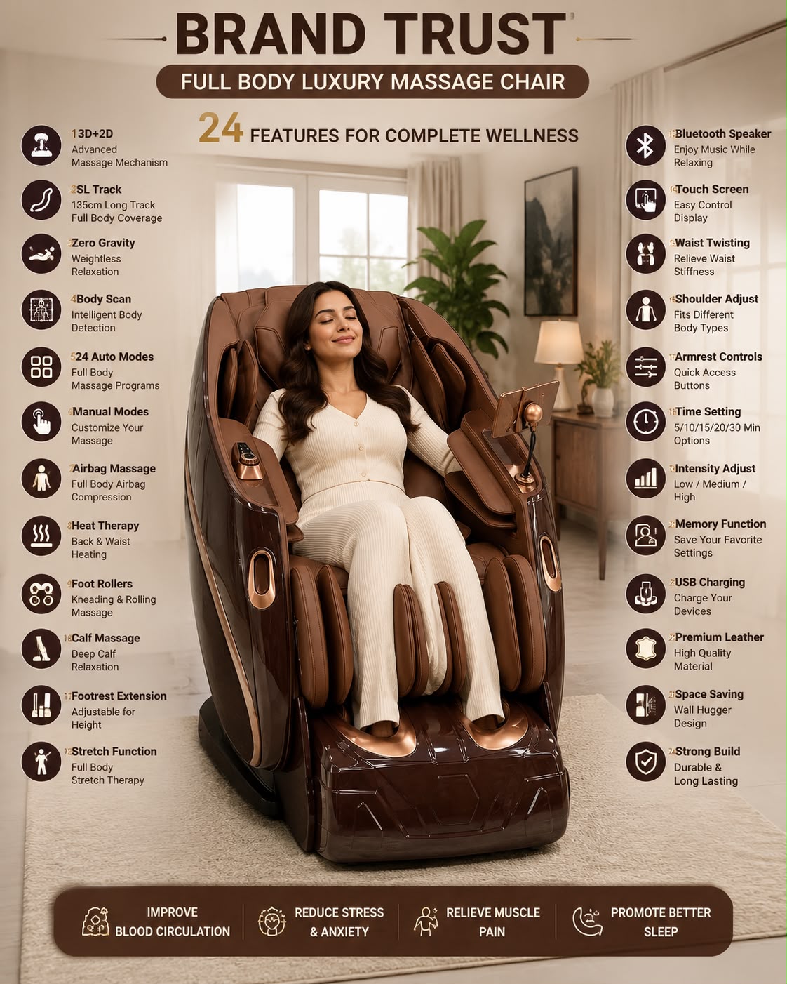 TENS ULTRA LUXURY 5D MASSAGE CHAIR - Gallery