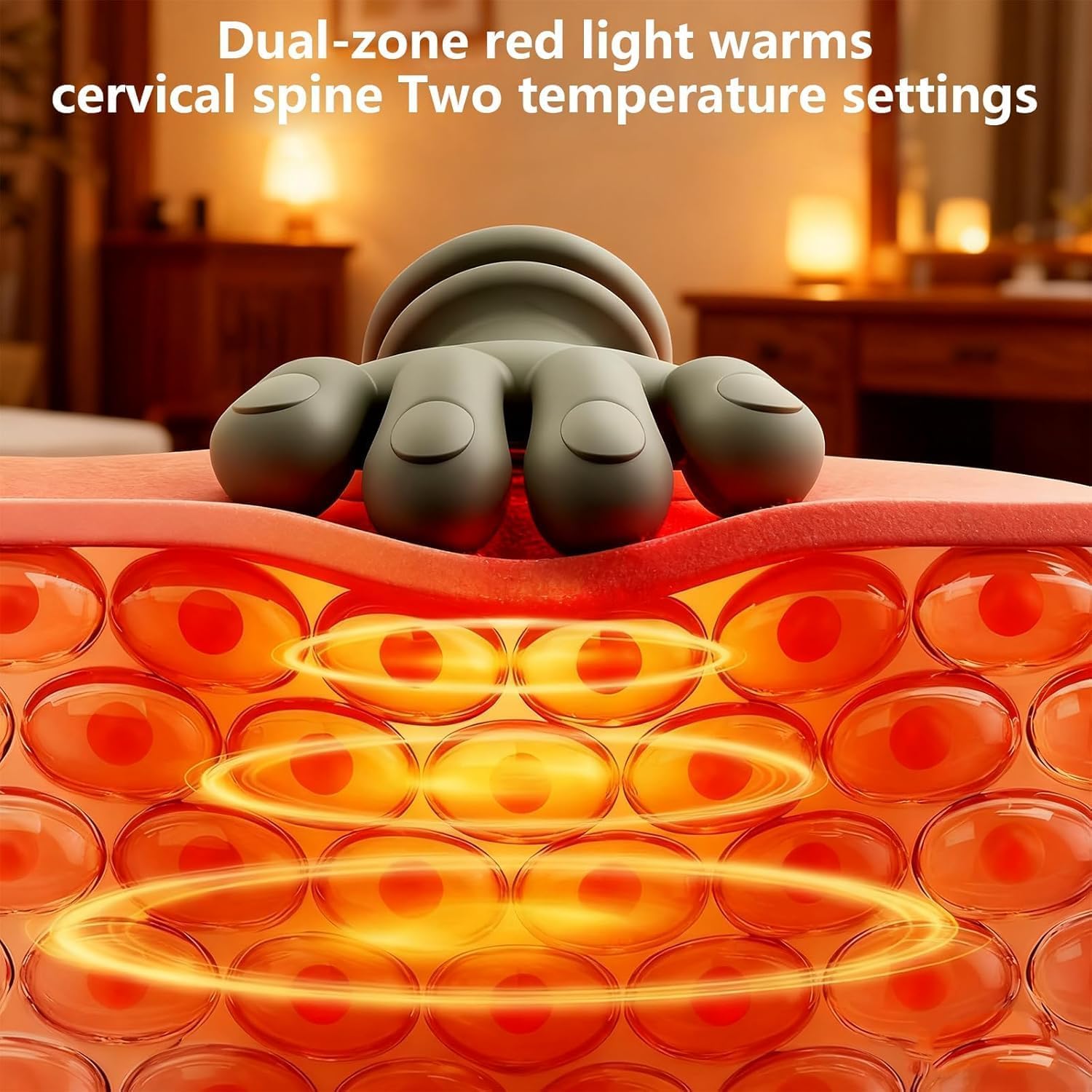 Tens Heated Cervical Neck Massager Wireless Portable Shiatsu Neck and Back Massager Electric Deep Tissue 4D Kneading Massage Simulated Hand Design for Pain Relief and Muscle Relax - Gallery